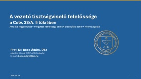 A vezető tisztségviselő felelőssége a Cstv. 33/A. § tükrében