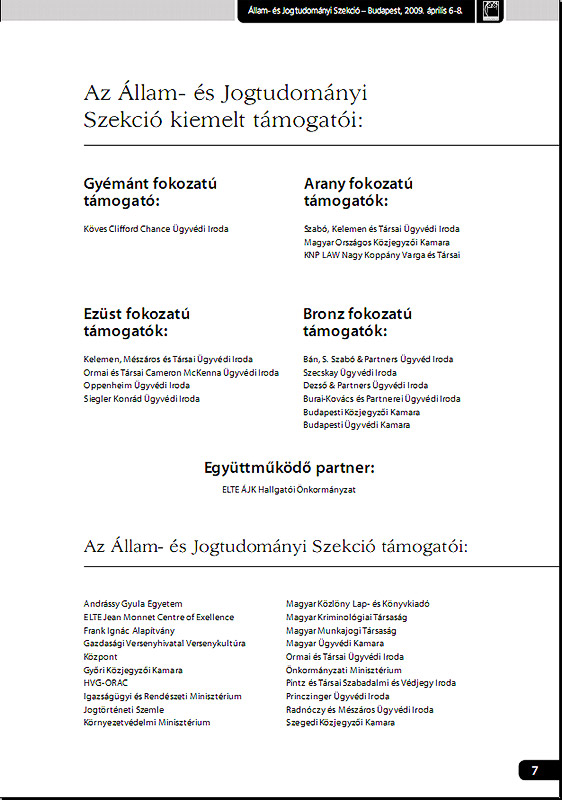 Országos Tudományos Diákköri Konferencia - Állam- és Jogtudományi Szekció